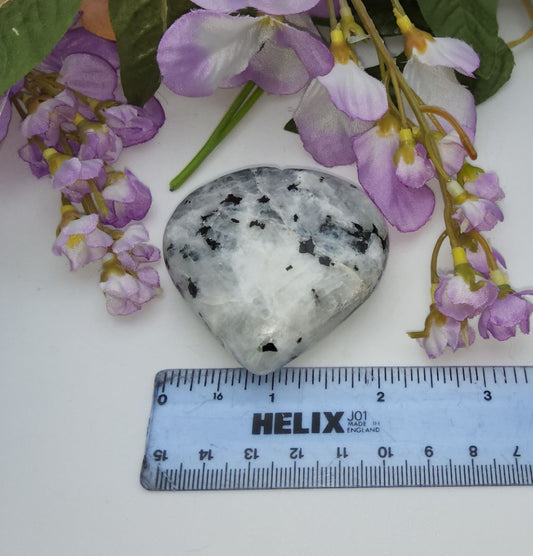 Rainbow Moonstone Heart Stones