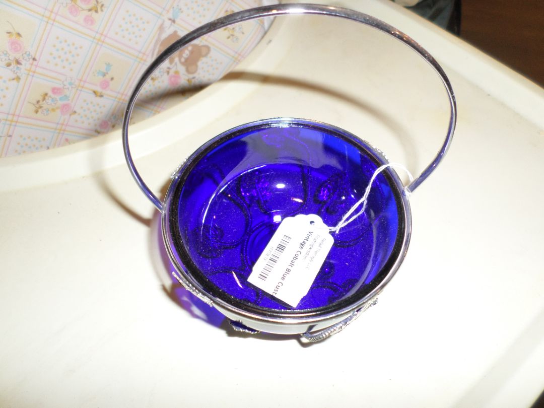Vintage Cobalt Blue Custard Cup