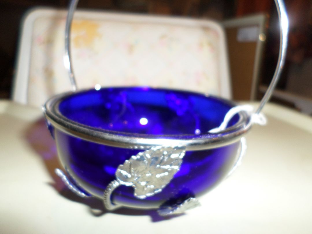 Vintage Cobalt Blue Custard Cup