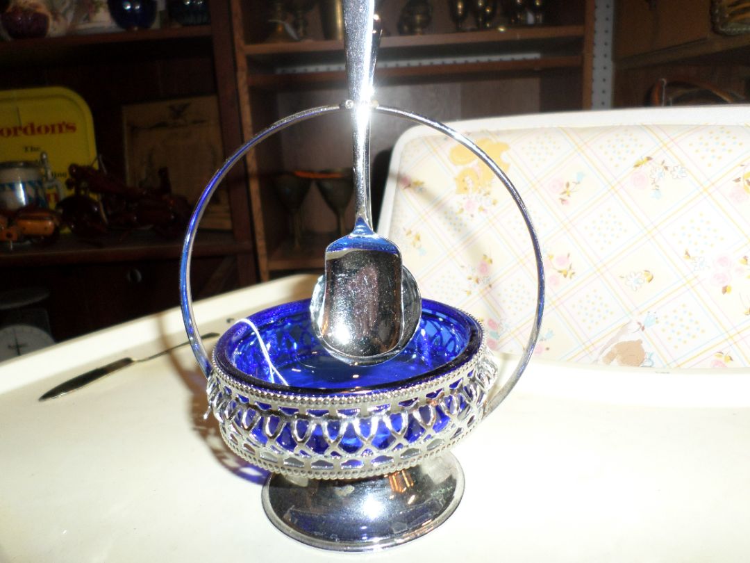 Vintage Cobalt Blue Custard Cup