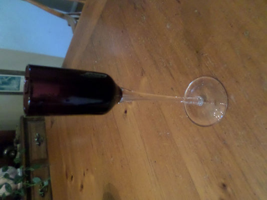 Hand-made Cordial Long Stem Flute 6.5"