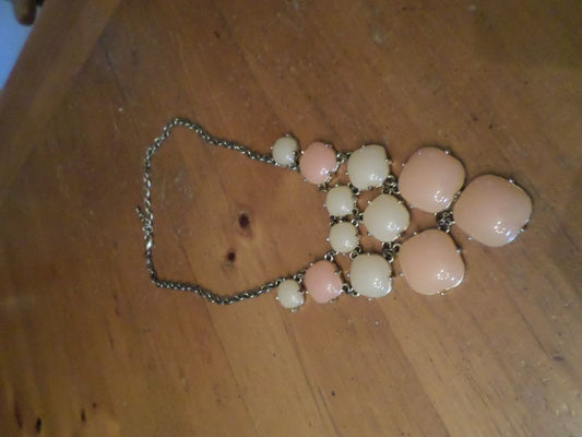 Peach Bubble Bib Necklace