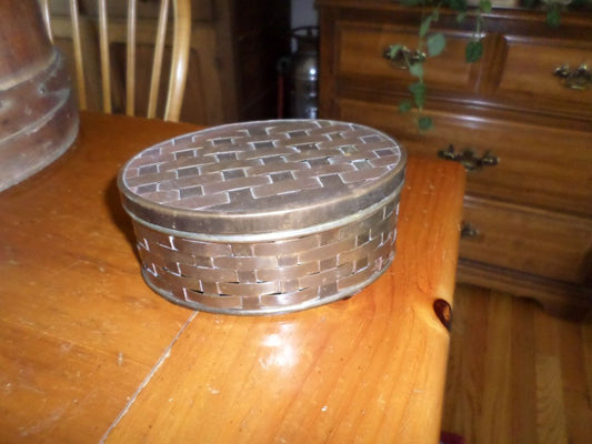 Vintage Woven Brass Box