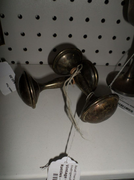 Vintage Gotham Silver Plate Baby Rattles - Set of 2