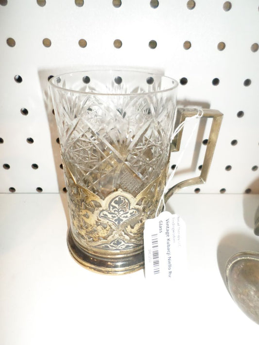 Vintage Kubacji Niello Russian Tea Glass