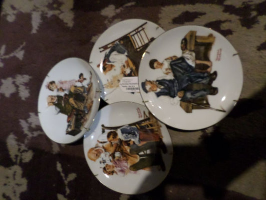Norman Rockwell Limited Edition Plates - Set of 4