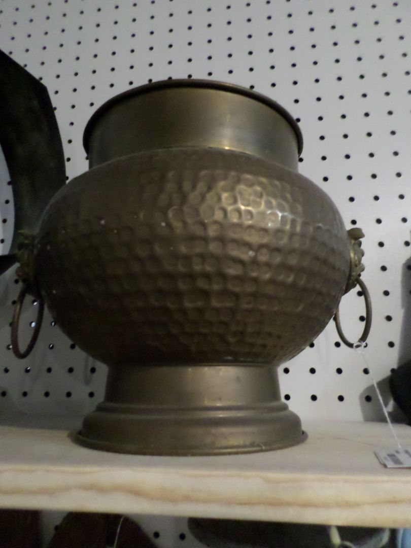 Vintage Brass Planter w/ Foo Dog Heads