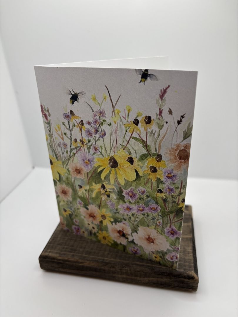 Wildflowers Original Watercolor Greeting Card (Blank Inside), 4"x6"