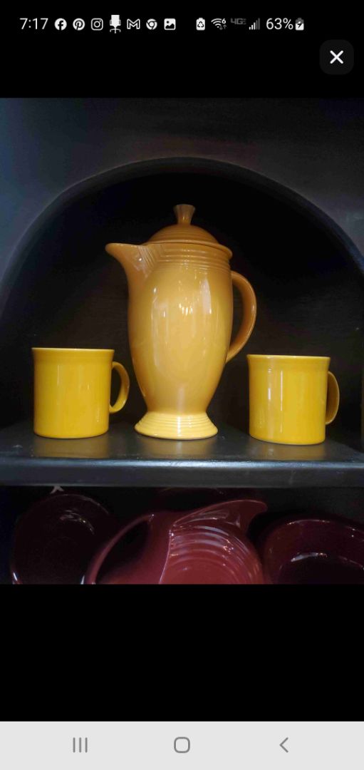 original yellow fiestaware vintage coffee urn