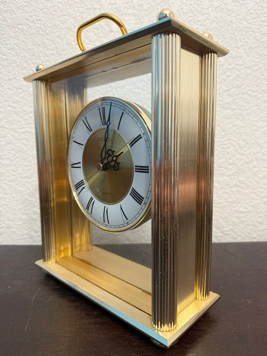 Gold Tone Seiko Seiko Gold Tone Desk ClocK, 14" x 12"