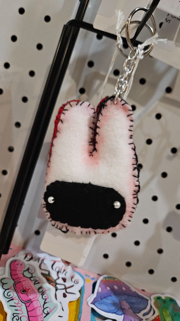 Hand Stitch Bunny Felt Keychain