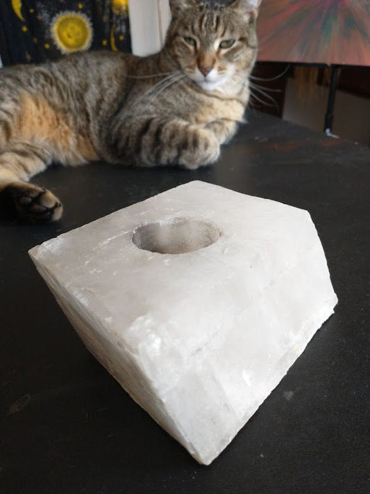 Calcite Crystal Votive Candle Holder
