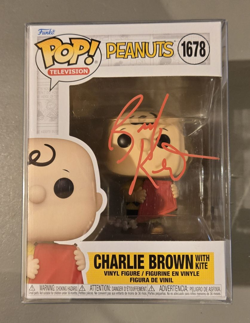 Charlie Brown Funko Pop signed by Brad Keston