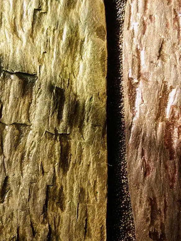 Framed Ceramic Raku Tiles "Coal Field"
