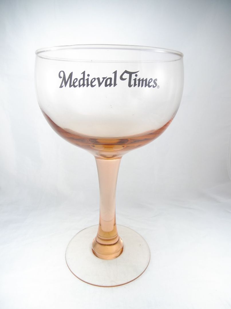 Pink 10" medieval times glass goblet