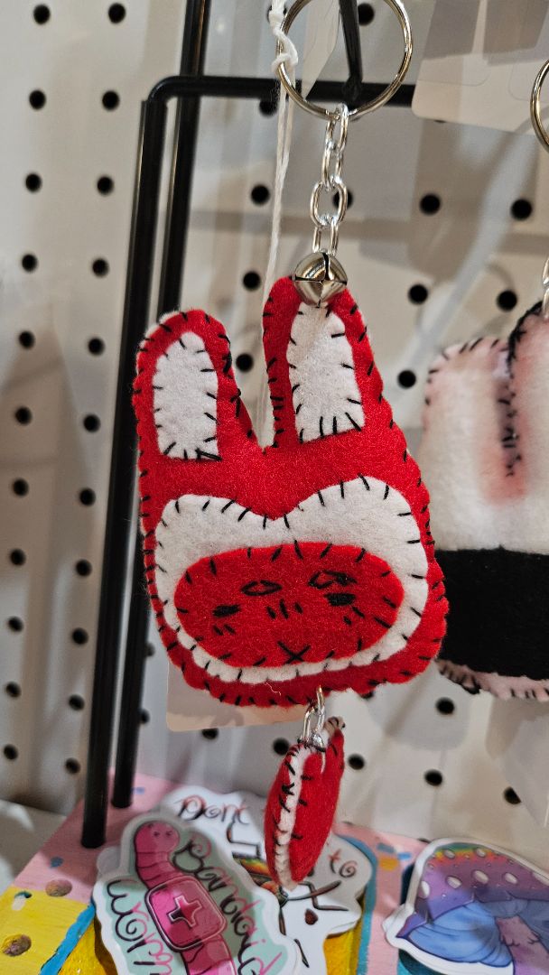 Hand Stitch Fox Felt Keychain