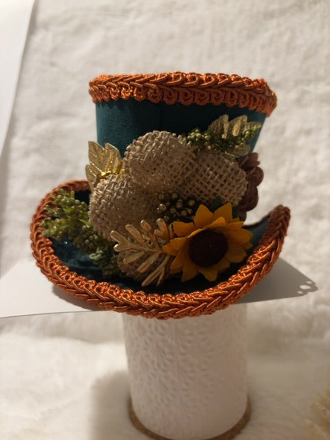 Forest green/ copper MysticalCreationsByMaira Sunflower mini top hat