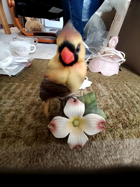 Ceramic bird with flower