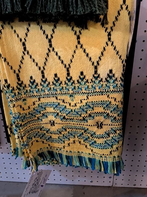 tan/multi Swedish Weaving, Throw