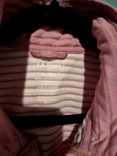 Mauve L.L. Bean Airlight Knit Full-zip Jacket, M Reg
