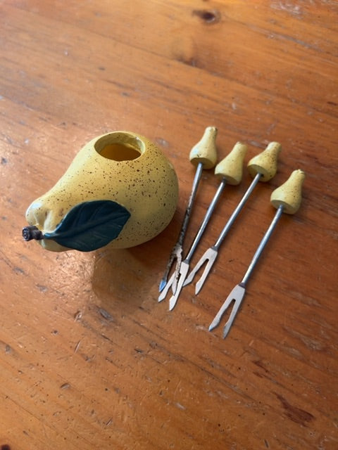 Vintage Pear Cocktail Pick Holder