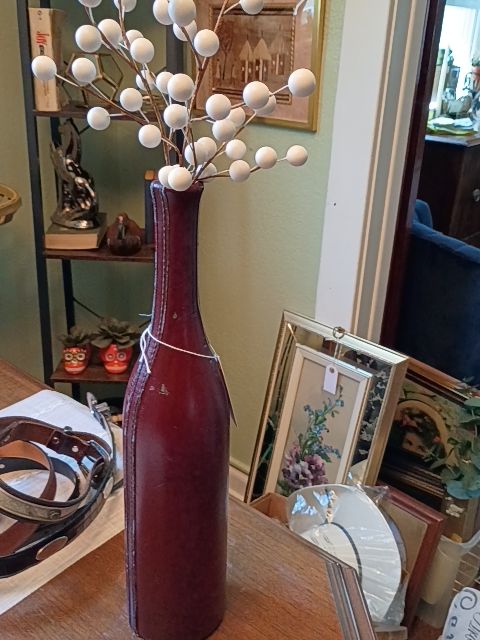 4 x 17 brown leather bottle