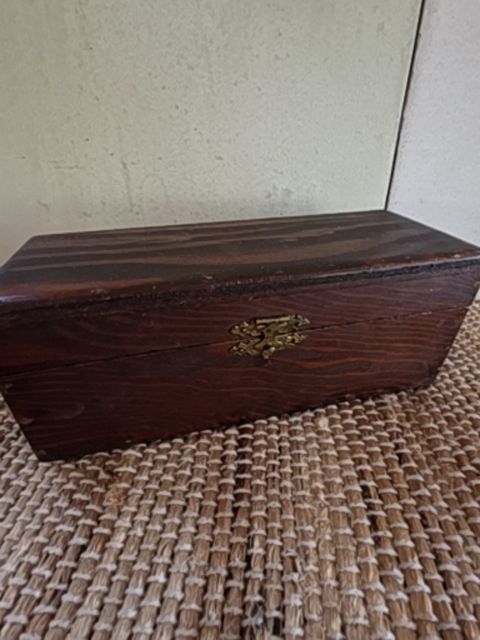 Wooden pencil box, 8" x 3"