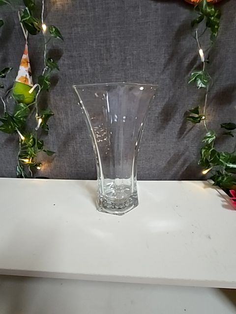 Hoosier Clear Glass Vase, Large
