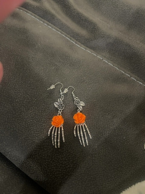 Skeleton hand earrings