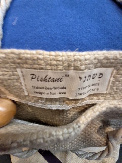 Tan Pishtani Flax-linen Bag, 18" × 19"