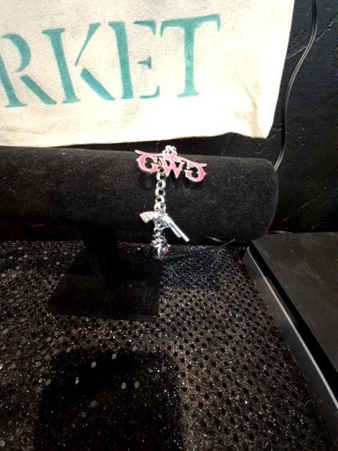 Silver w/Pink Montana Silversmiths Girls w/Guns Charm Bracelet, 8"