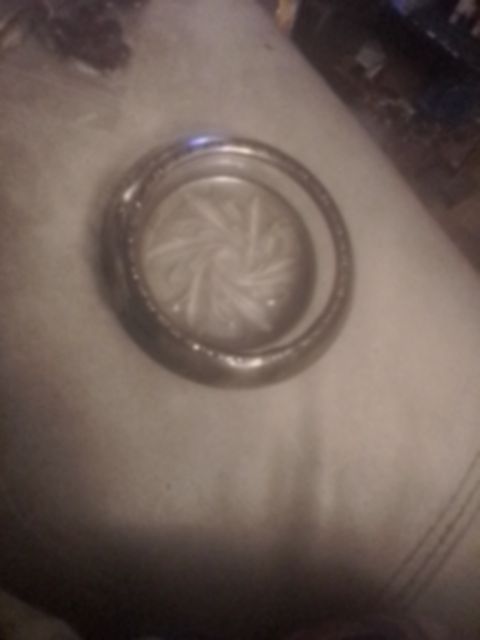 Collectible Amston sterling & etched glass dish