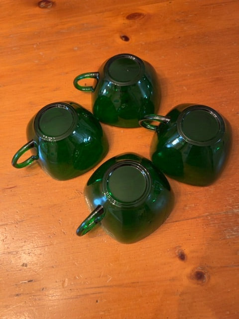 Vintage “Charm” Green glass cups