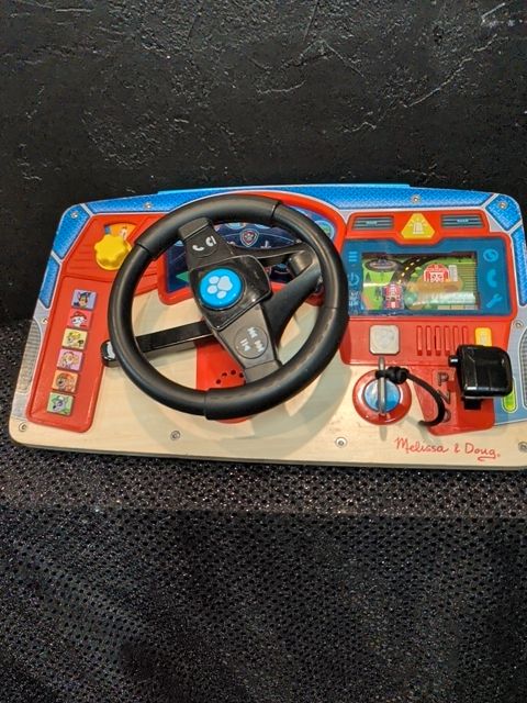 Melissa + Doug Paw Patrol Wood Dashboard Steering Wheel Toy