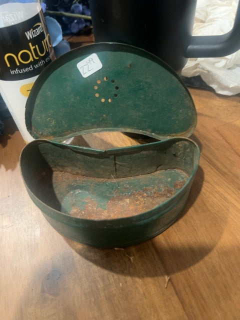 vintage metal fishing bait box