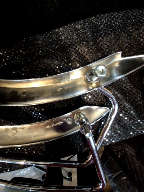 Chrome Yamaha Rear Strut Covers Saddle Bag Supports - YHH200/YHH201, 15" × 8"