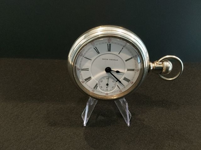 SILVER Seth Thomas Working Pocket Watch, 18 size