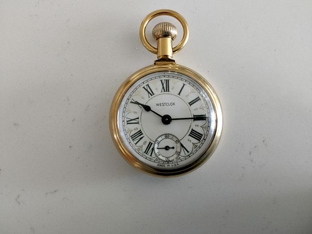 GOLD Westclox Working Pocket Watch, 16 Size