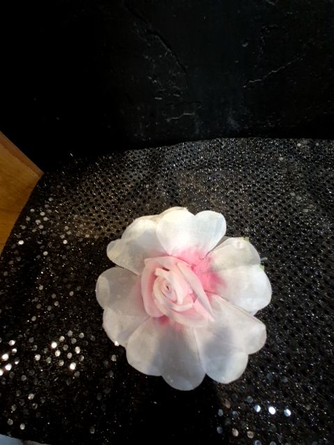 Pink Flower Hair Comb