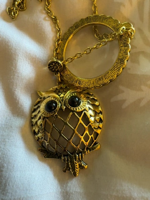 Owl magnifier necklace