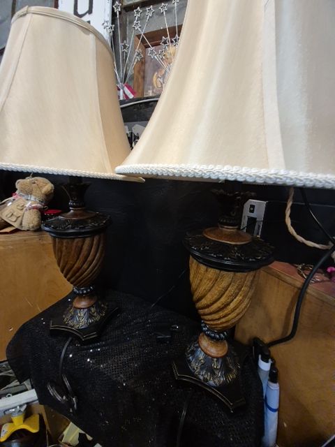 Brown Table Lamps, set of 2, 31"