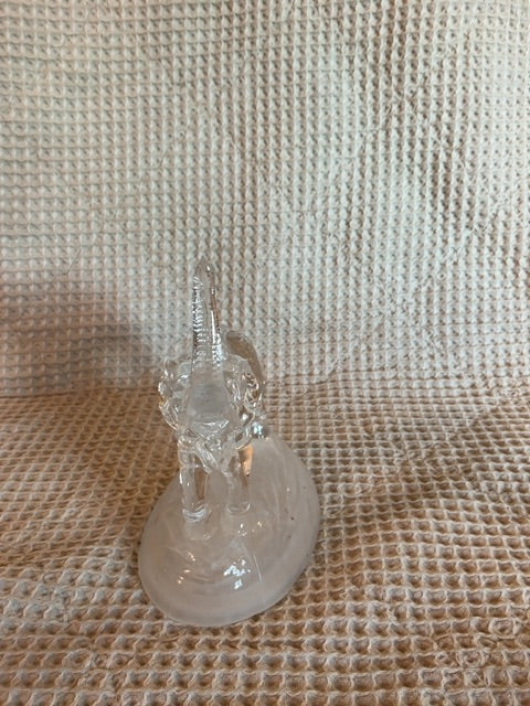Clear Cristal D’Arques French Crystal Crystal Elephant w Frosted Base, 6.5”