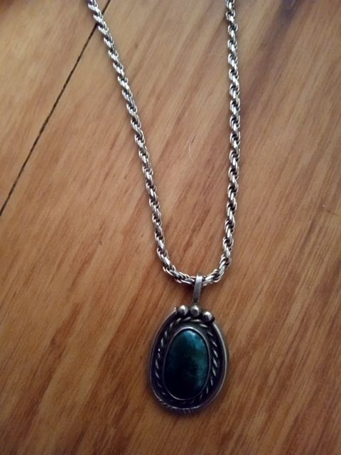 silver, turquoise Vintage Necklace