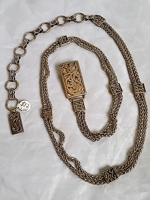 Silver Scroll chain belt