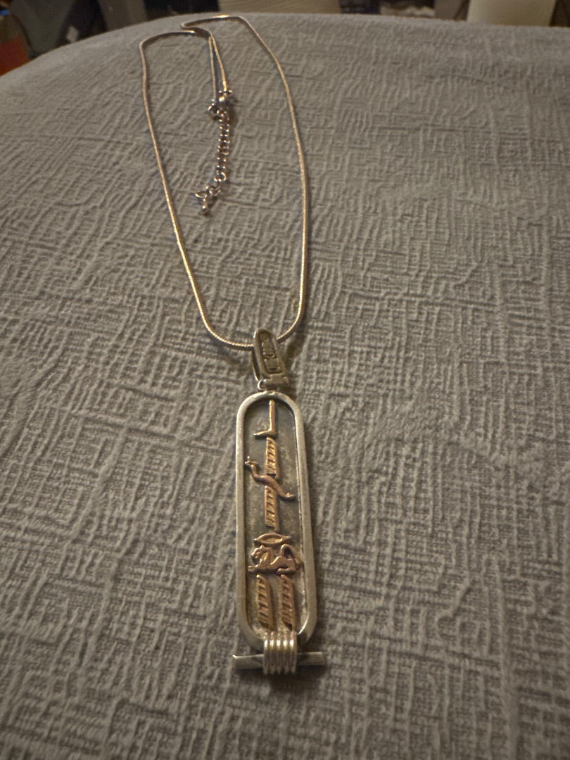 14K Accents Cartouche Necklace