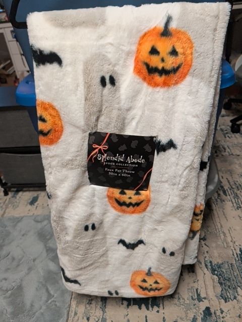 Faux Fur Halloween Throw Blanket