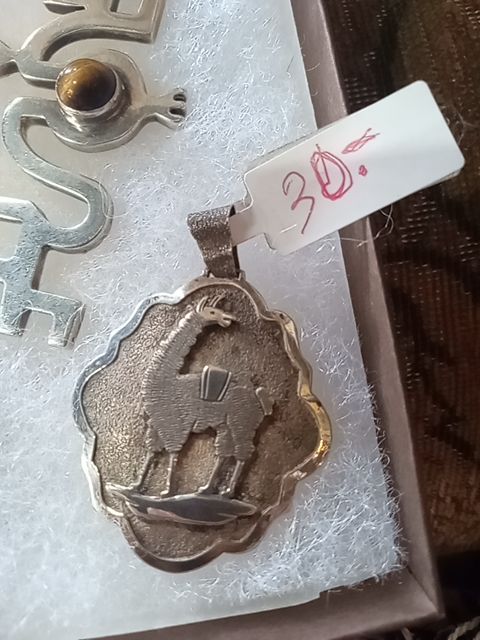 Vintage sterling lama pendant