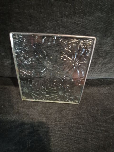 Pressed Glass Flower Coasters, 4"