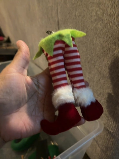 Tiny elf leg ornament