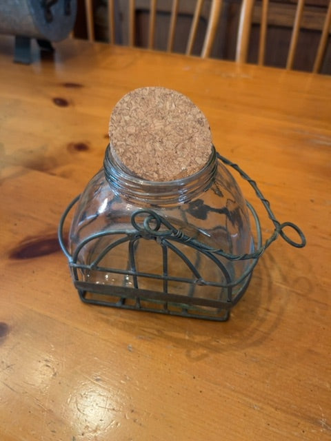 Vintage-style jar w/metal overlay